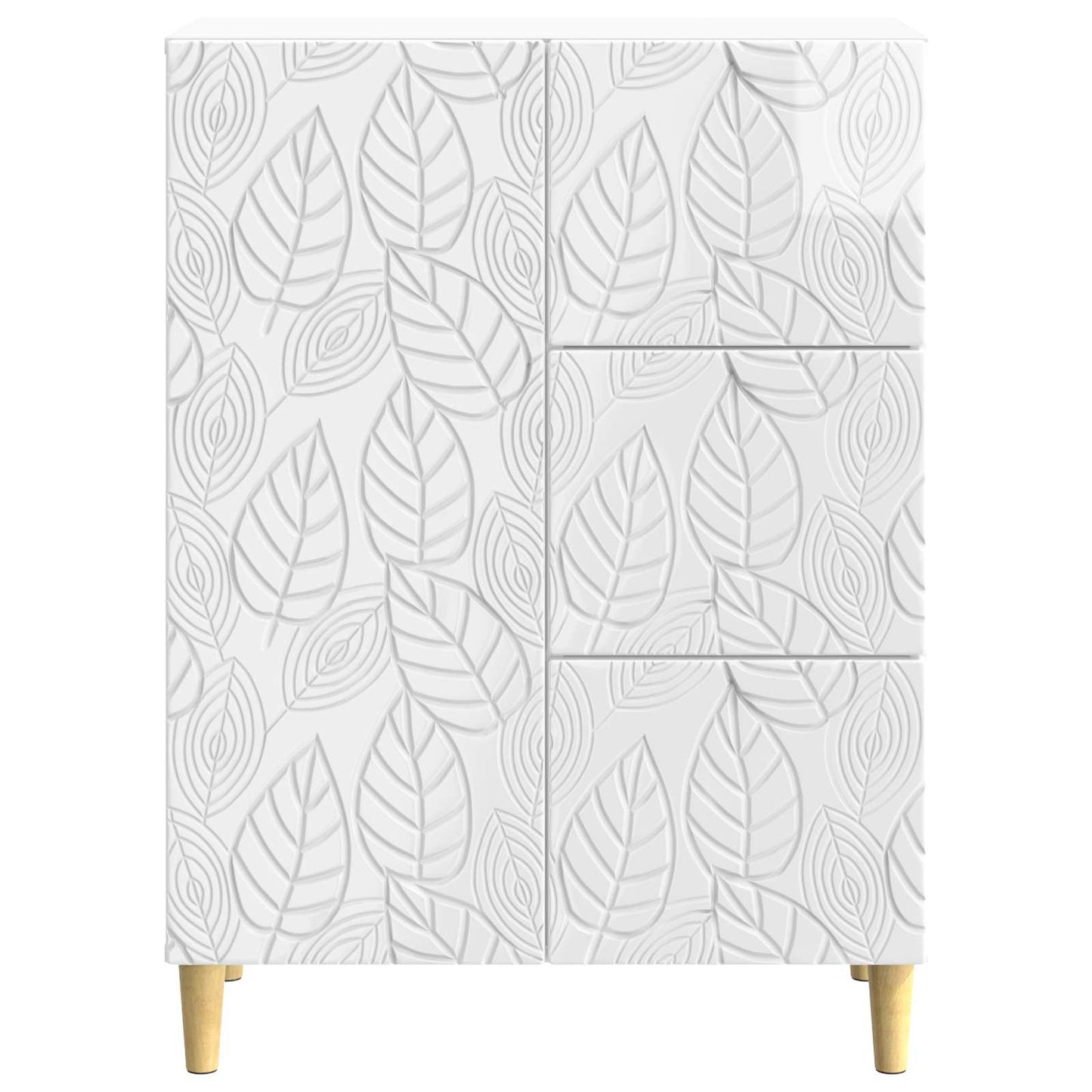 Sideboard Hvid højglans 66 x 34,5 x 90 cm Konstrueret træ