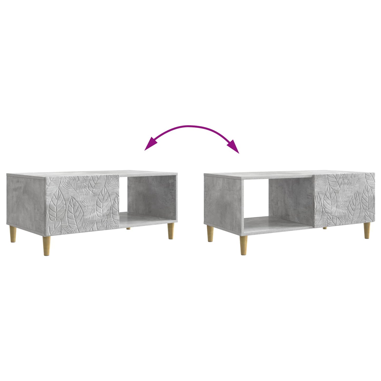 Sofabord Betongrå 90 x 50 x 40 cm Konstrueret træ