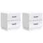 Natskab 2 pcs Hvid 43 x 34,5 x 44,5 cm Konstrueret træ