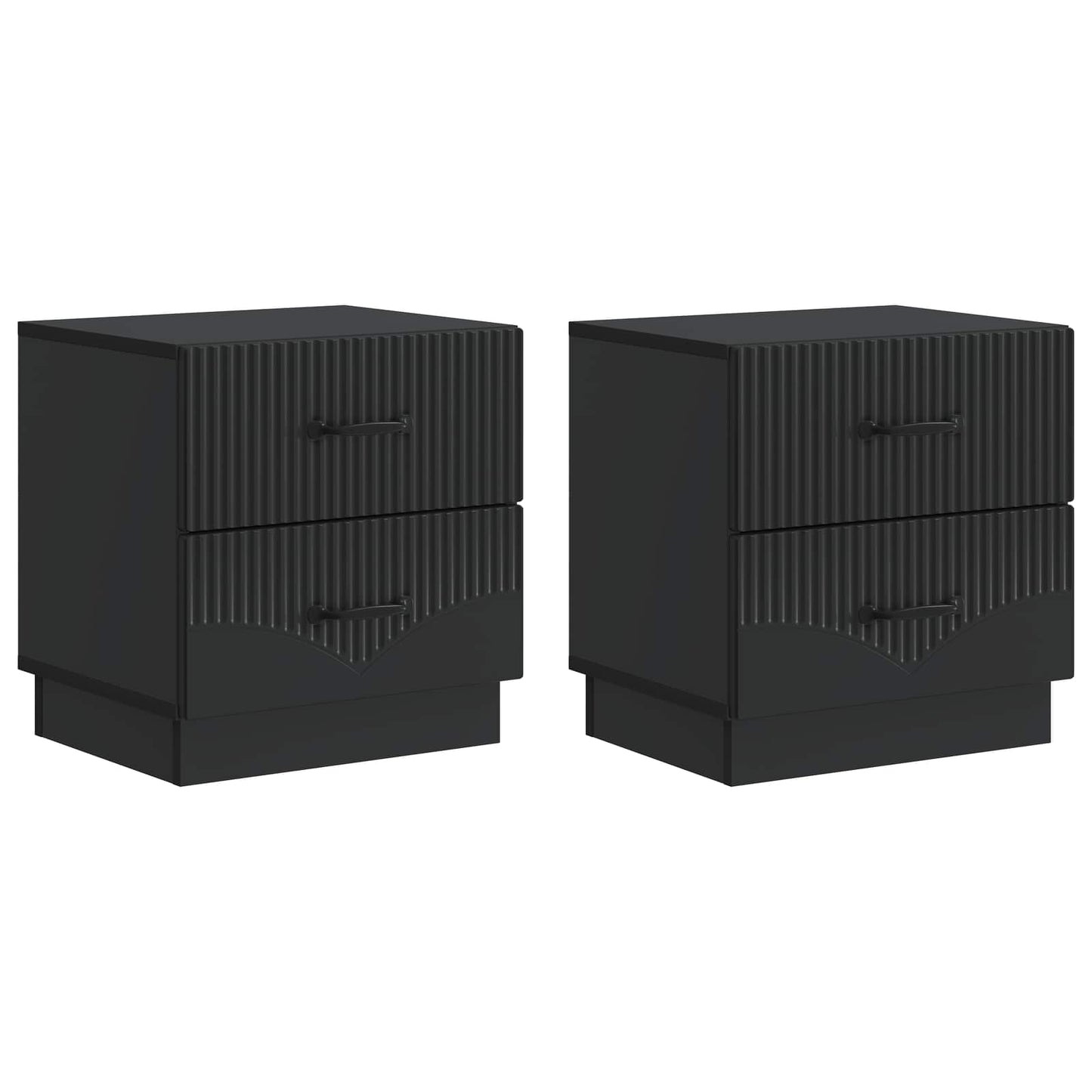 Natskab 2 pcs Sort 43 x 34,5 x 44,5 cm Konstrueret træ
