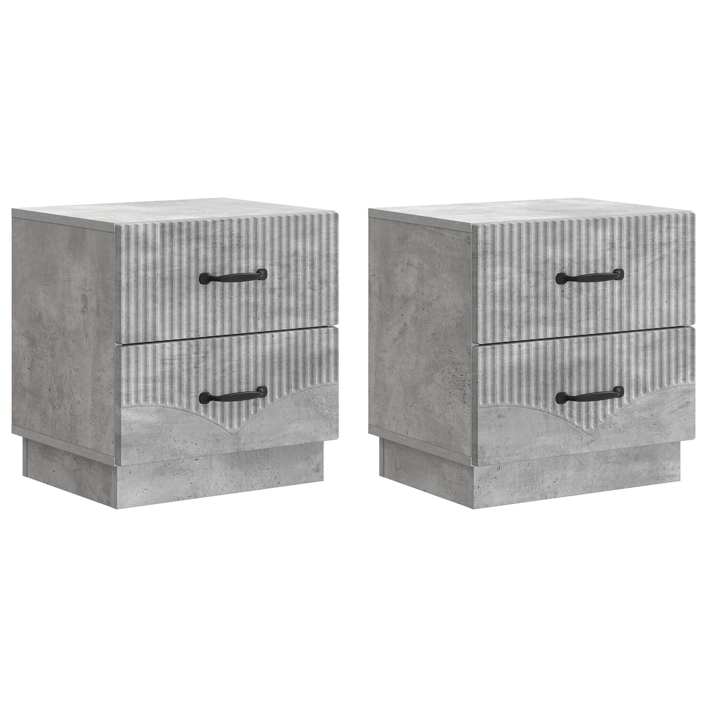 Natskab 2 pcs Betongrå 43 x 34,5 x 44,5 cm Konstrueret træ