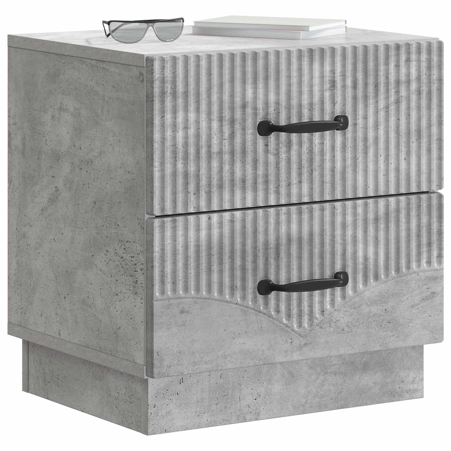 Natskab 2 stk. Betongrå 43 x 34,5 x 44,5 cm Konstrueret træ