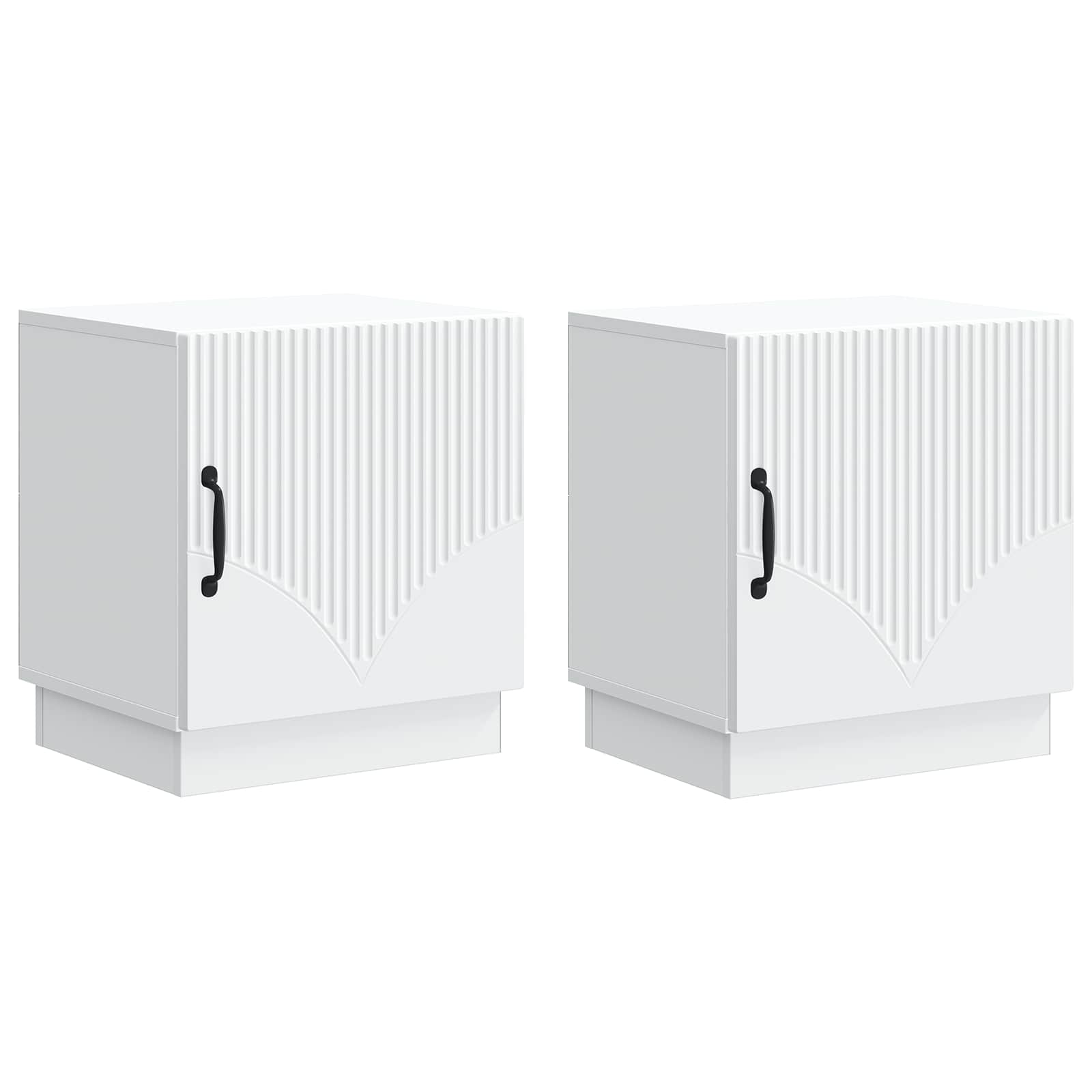 Sengebord 2 pcs Hvid 43 x 34,5 x 47 cm Konstrueret træ billede