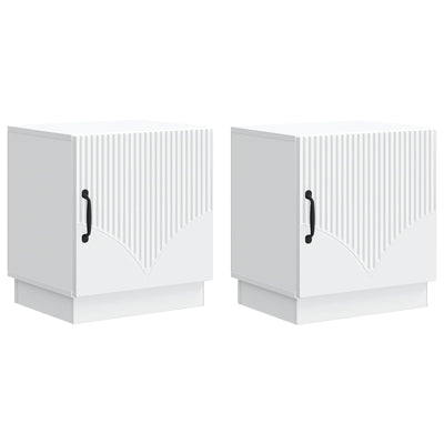 Sengebord 2 pcs Hvid 43 x 34,5 x 47 cm Konstrueret træ