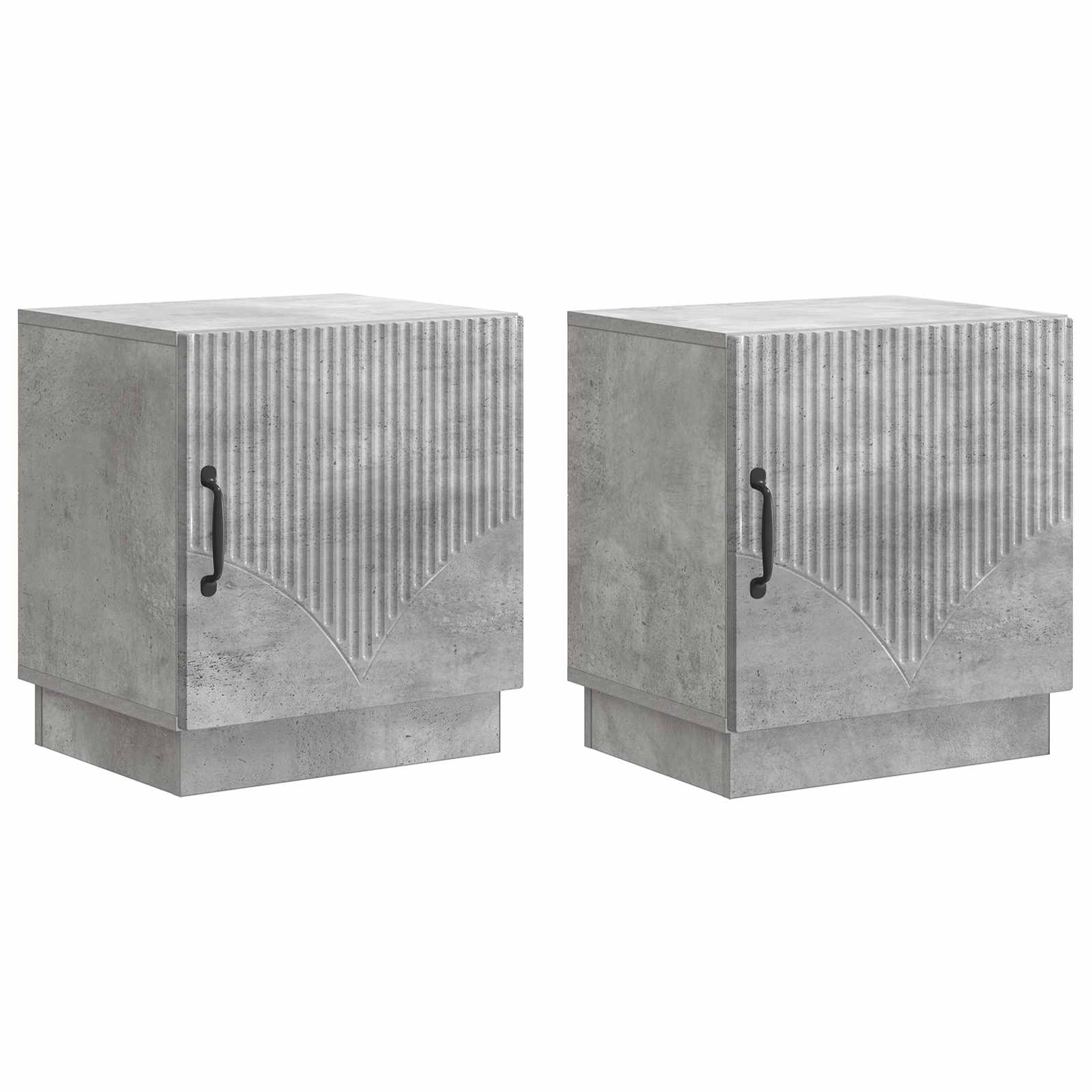 Sengebord 2 pcs Beton Grå 43 x 34,5 x 47 cm Konstrueret træ billede