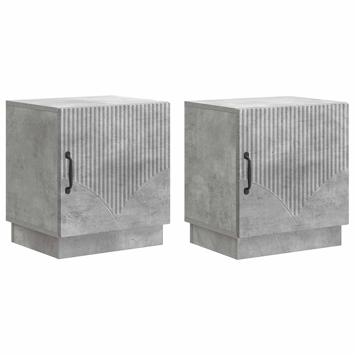 Sengebord 2 pcs Beton Grå 43 x 34,5 x 47 cm Konstrueret træ