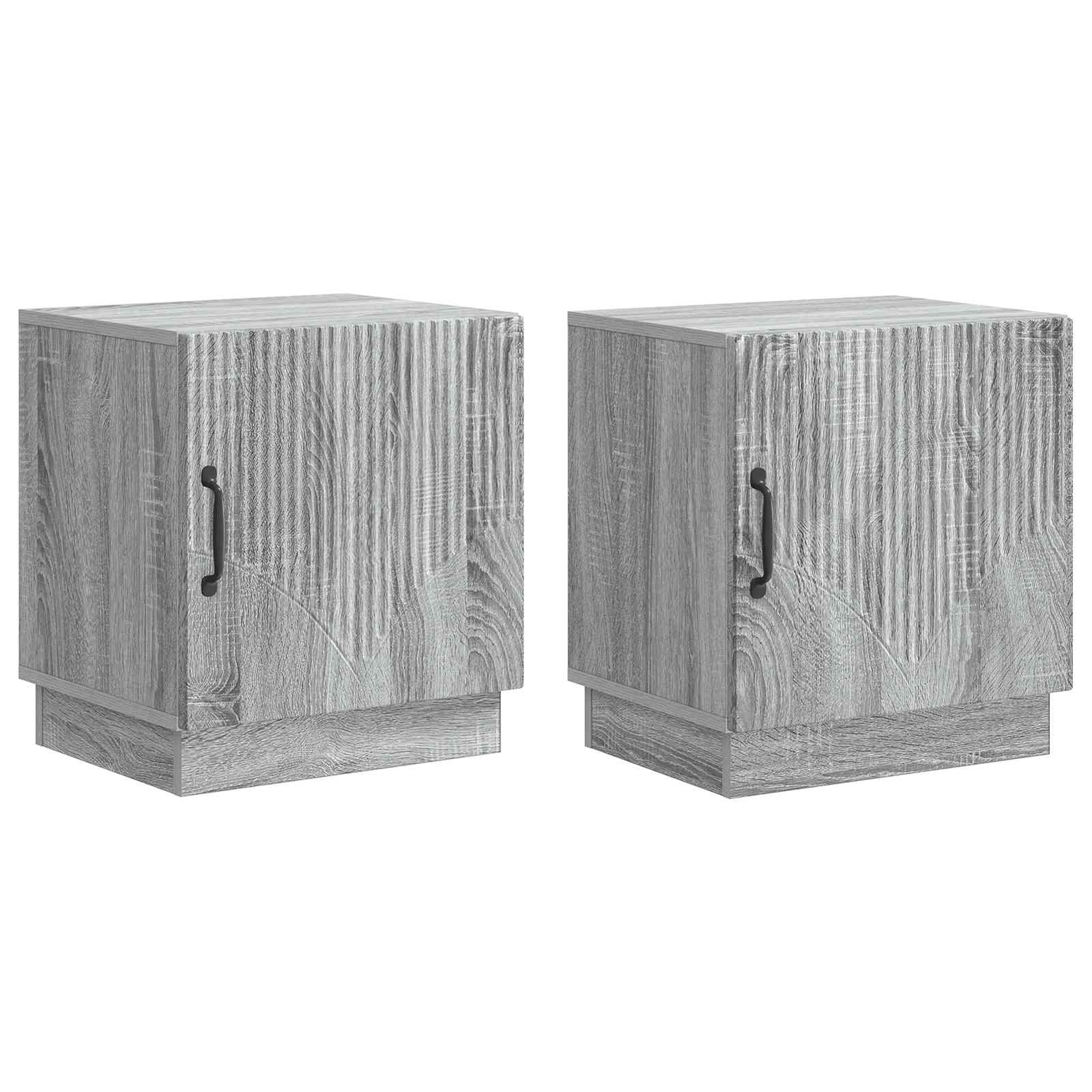 Sengebord 2 pcs Grå Sonoma 43 x 34,5 x 47 cm Konstrueret træ billede