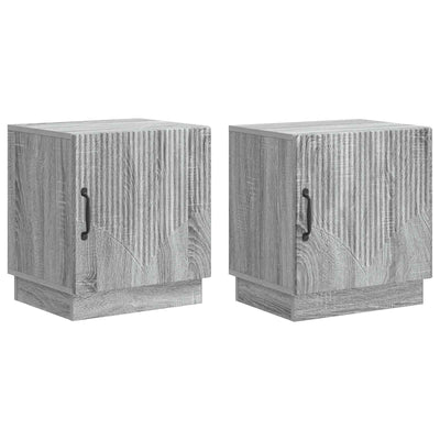 Sengebord 2 pcs Grå Sonoma 43 x 34,5 x 47 cm Konstrueret træ