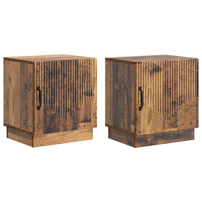 Sengebord 2 pcs Gammelt træ 43 x 34,5 x 47 cm Konstrueret træ