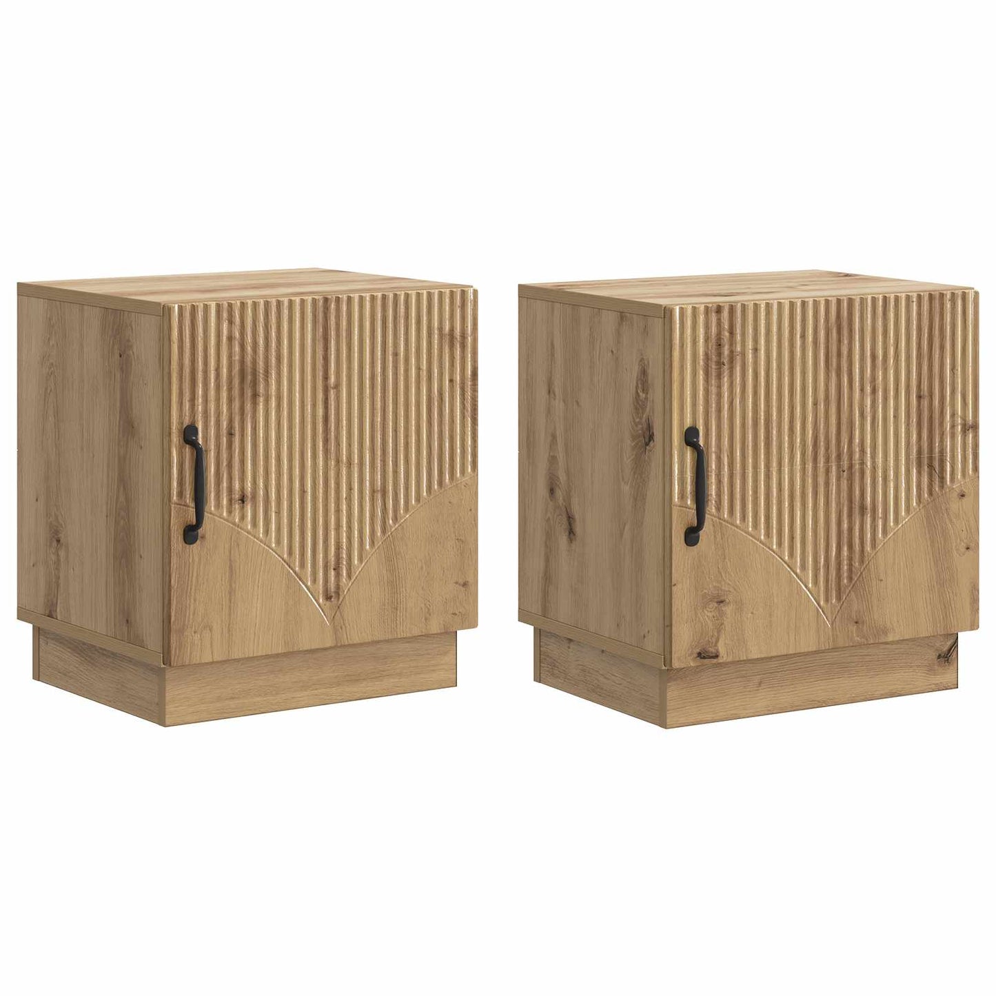 Sengebord 2 pcs Artisan-eg 43 x 34,5 x 47 cm Konstrueret træ