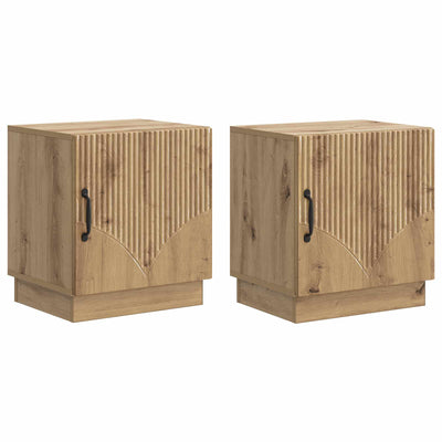 Sengebord 2 pcs Artisan-eg 43 x 34,5 x 47 cm Konstrueret træ