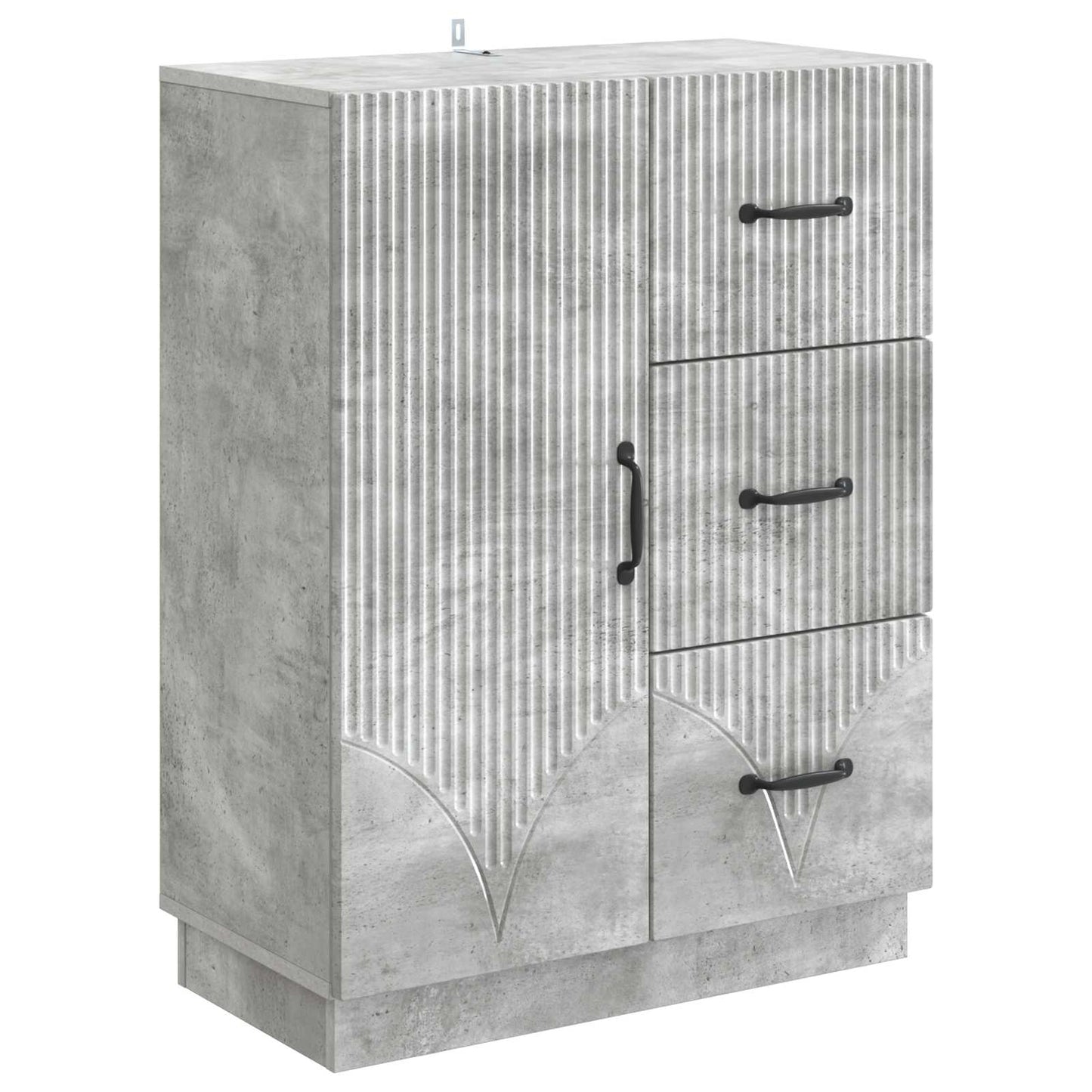 Sideboard med skuffe Betongrå 66 x 34,5 x 87 cm Konstrueret træ
