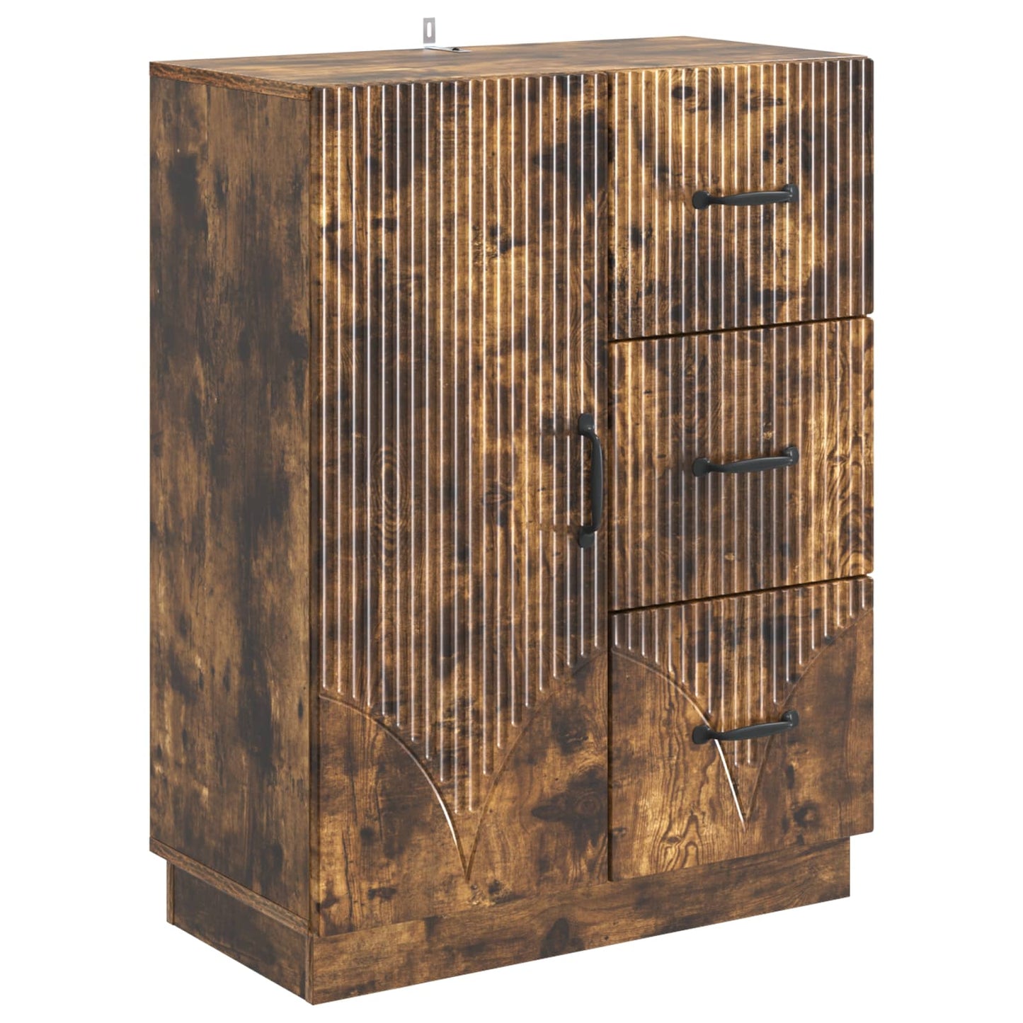 Sideboard med skuffe Røget eg 66 x 34,5 x 87 cm Konstrueret træ