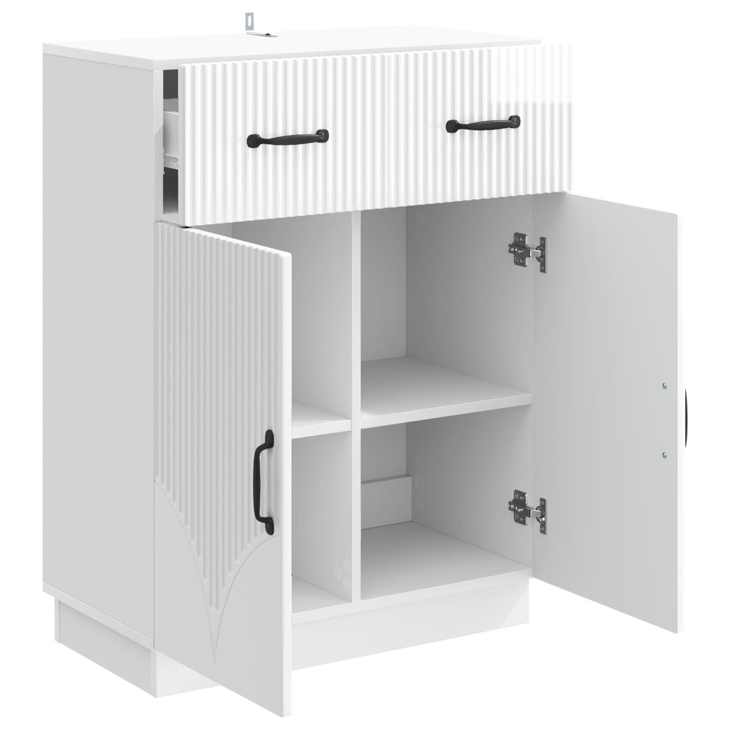 Sideboard Hvid højglans 66 x 34,5 x 87 cm Konstrueret træ