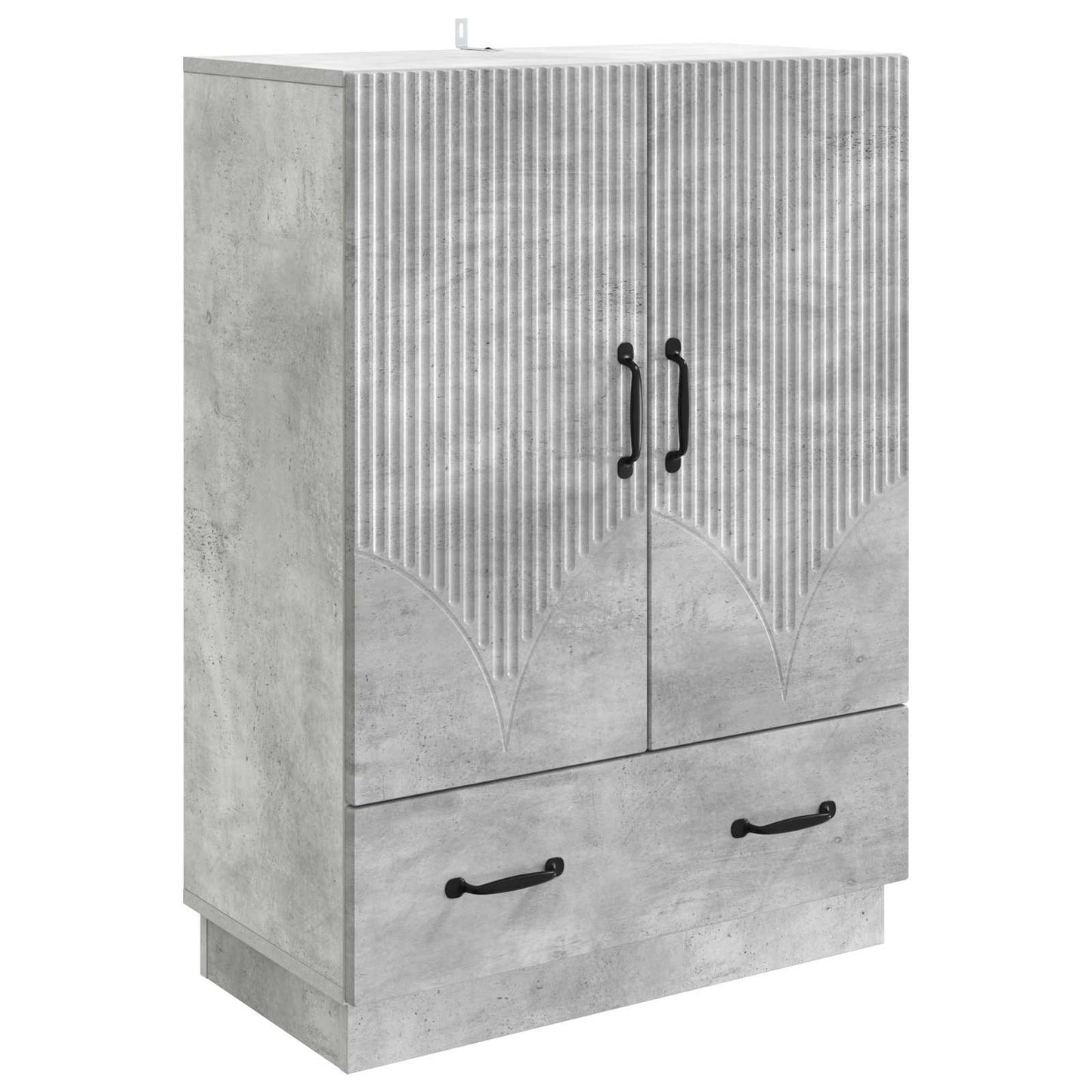 Sideboard med skuffe Betongrå 66 x 34,5 x 92 cm Konstrueret træ