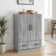 Sideboard Grå sonoma-eg 66 x 34,5 x 92 cm Konstrueret træ