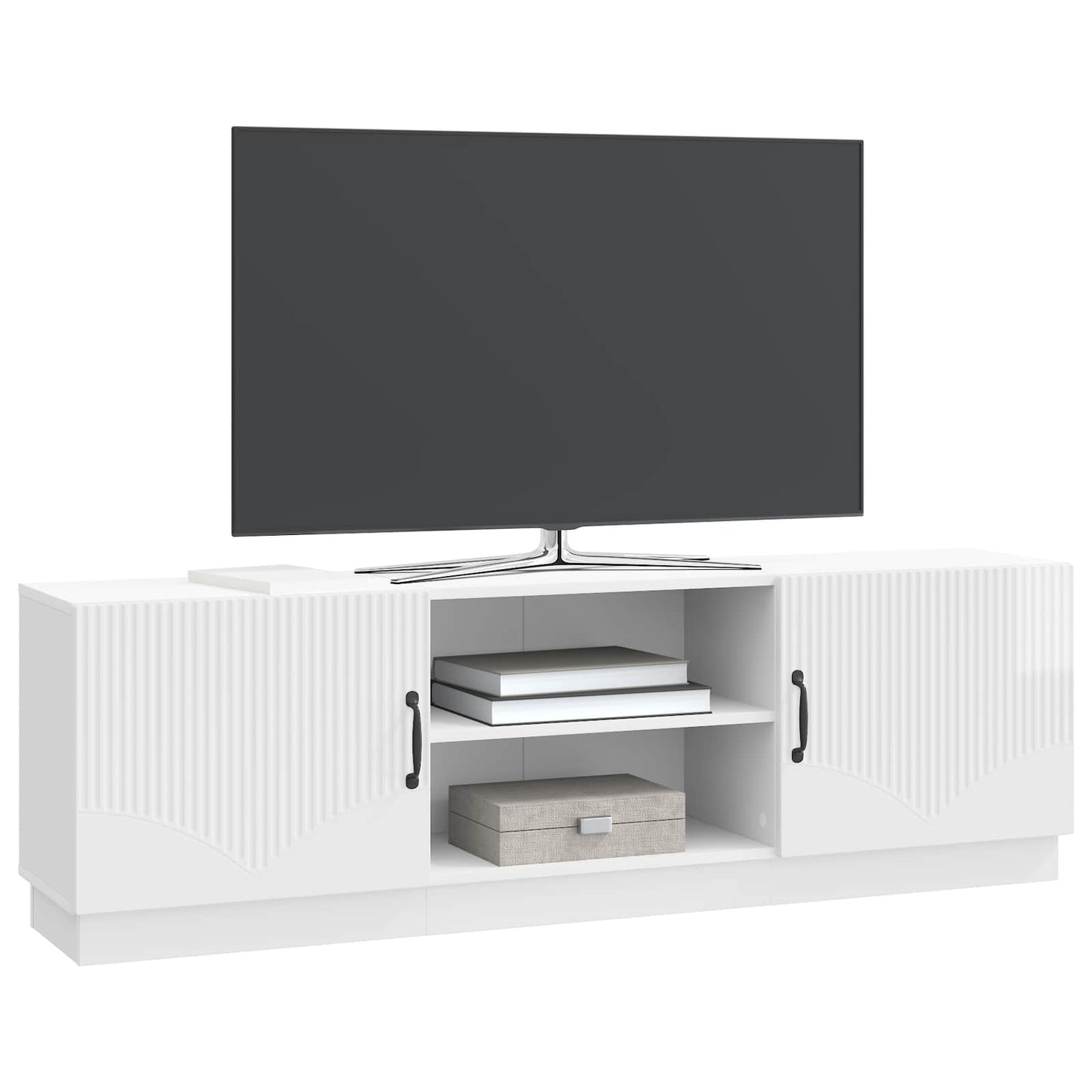 TV-skab Hvid højglans 150 x 31 x 47 cm Konstrueret træ