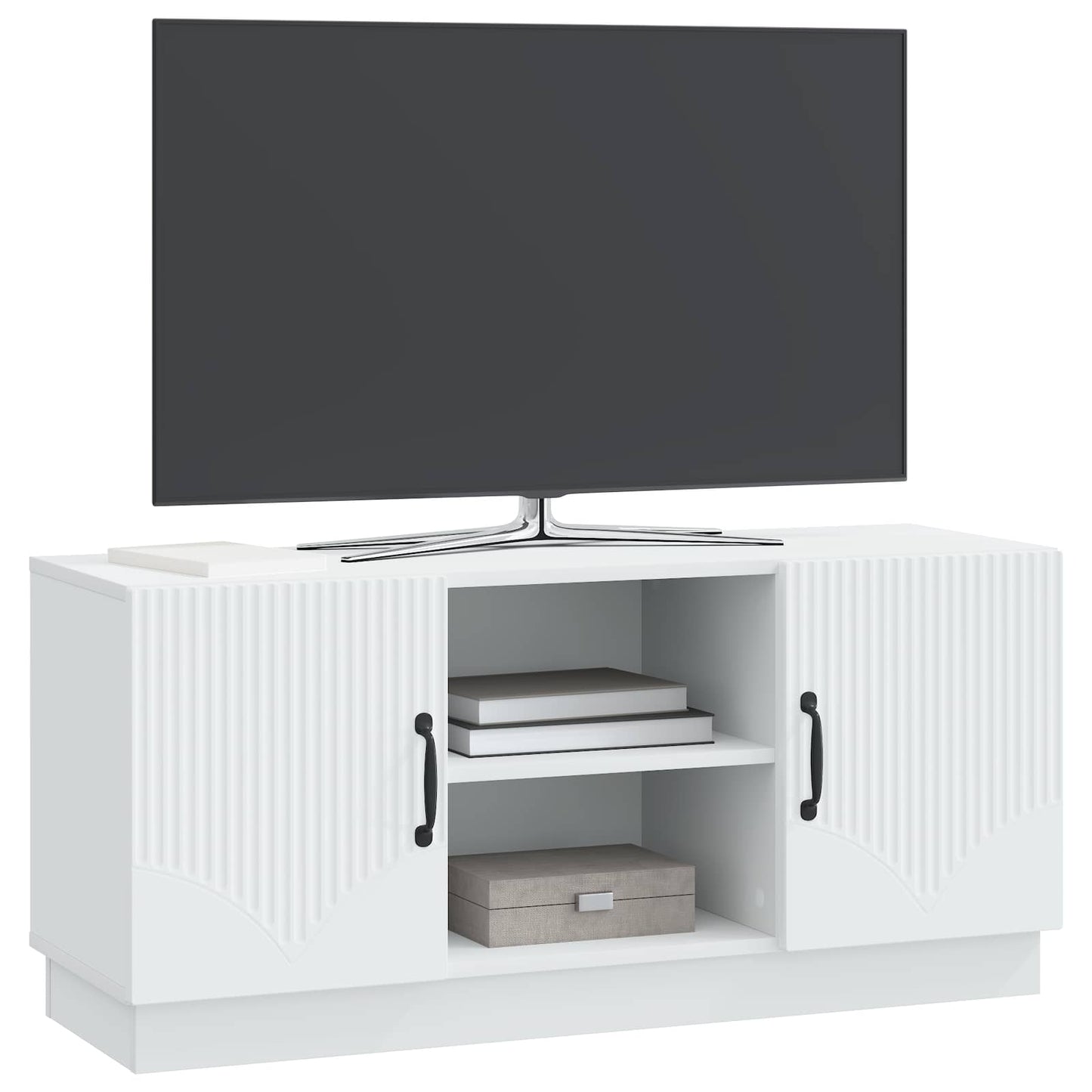 TV-skab Hvid 102 x 34,5 x 47 cm Konstrueret træ