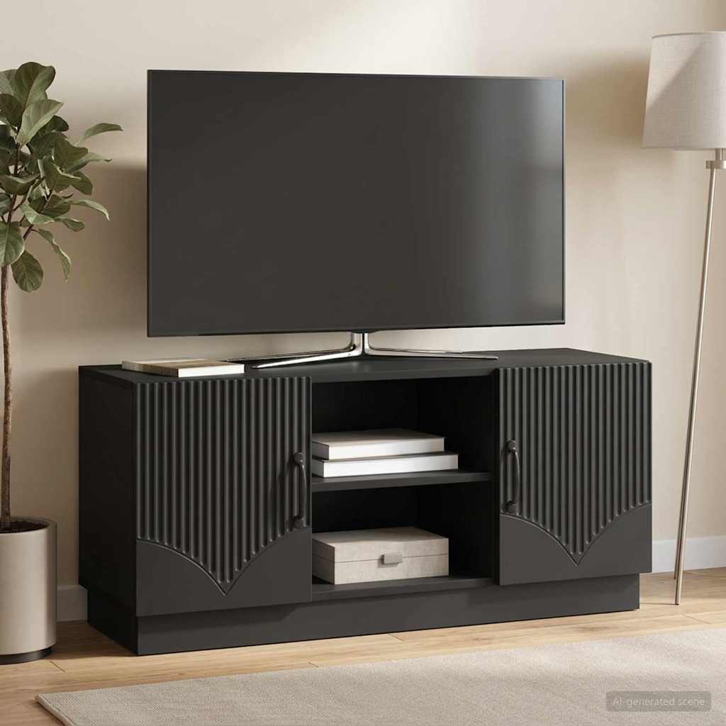 TV-skab Sort 102 x 34,5 x 47 cm Konstrueret træ
