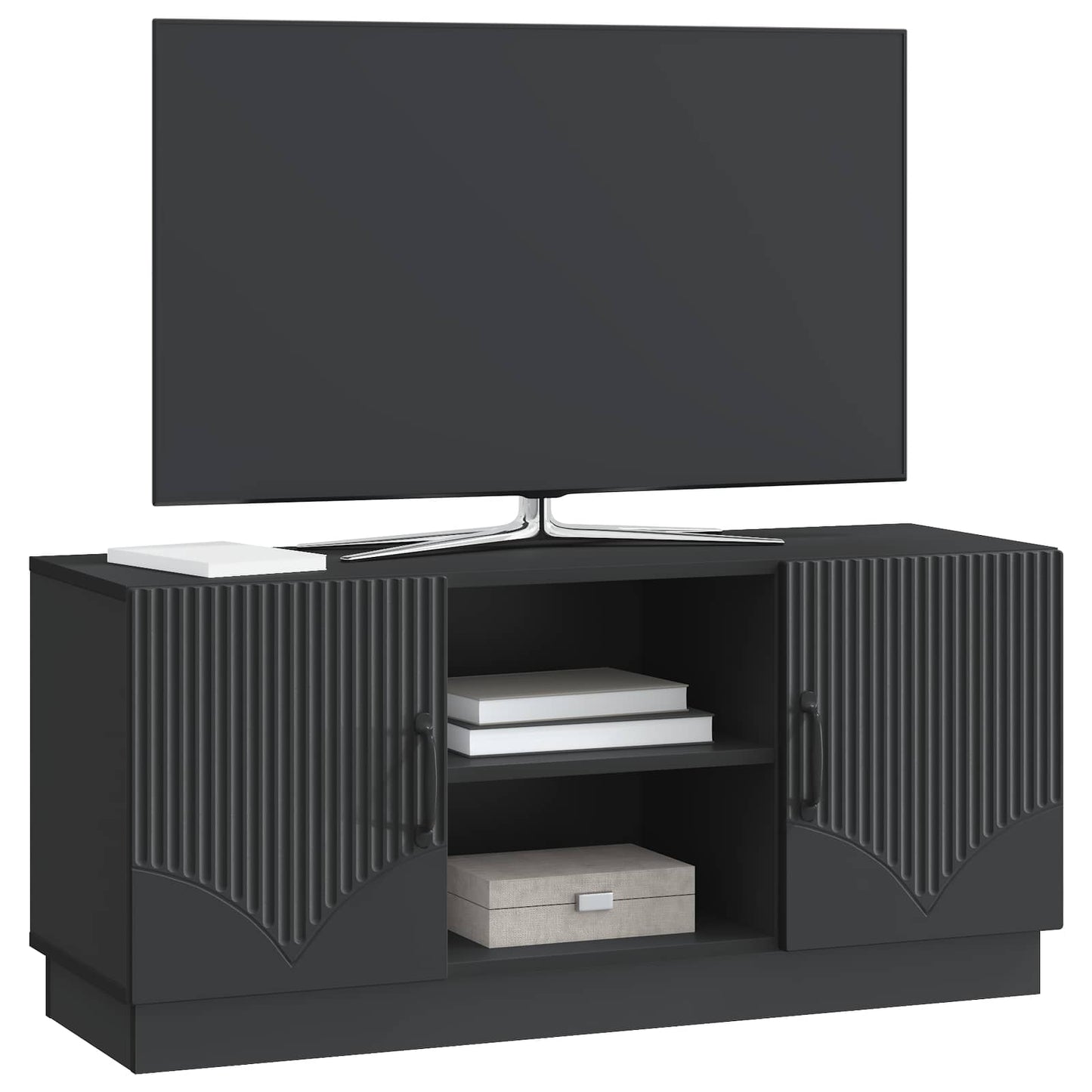 TV-skab Sort 102 x 34,5 x 47 cm Konstrueret træ