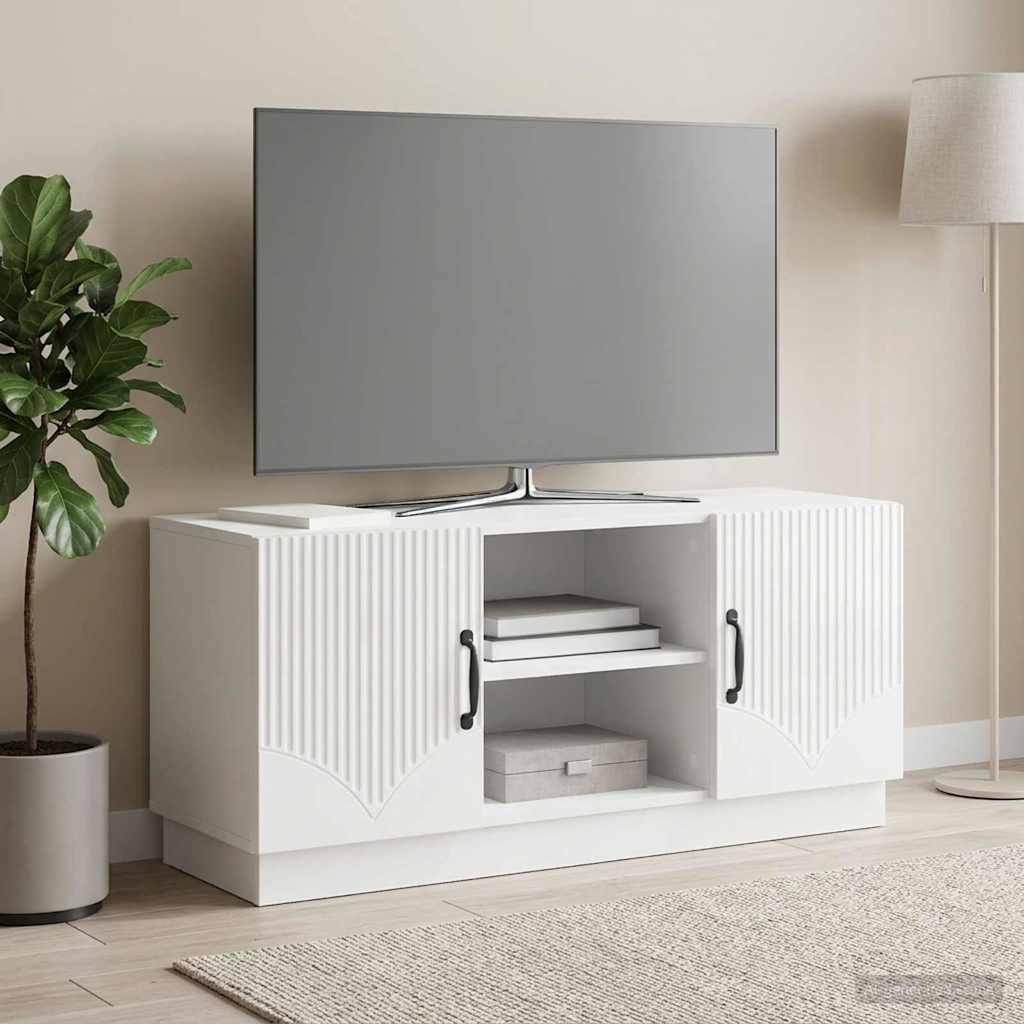 TV-skab Hvid højglans 102 x 34,5 x 47 cm Konstrueret træ