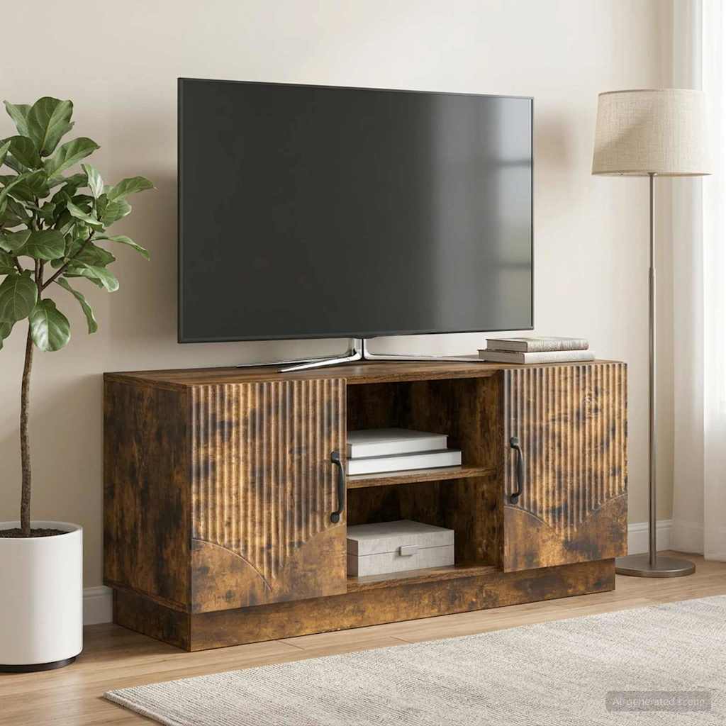 TV-skab Røget eg 102 x 34,5 x 47 cm Konstrueret træ