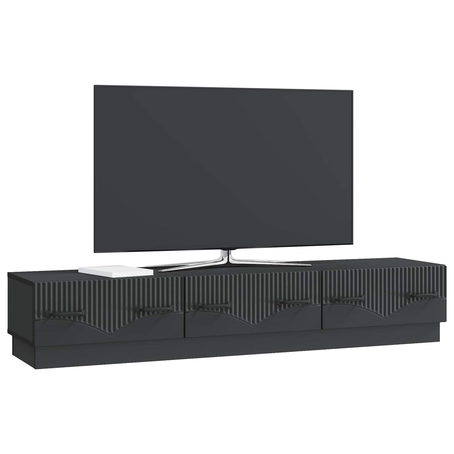 TV-skab med skuffe Sort 147 x 34,5 x 27 cm Konstrueret træ