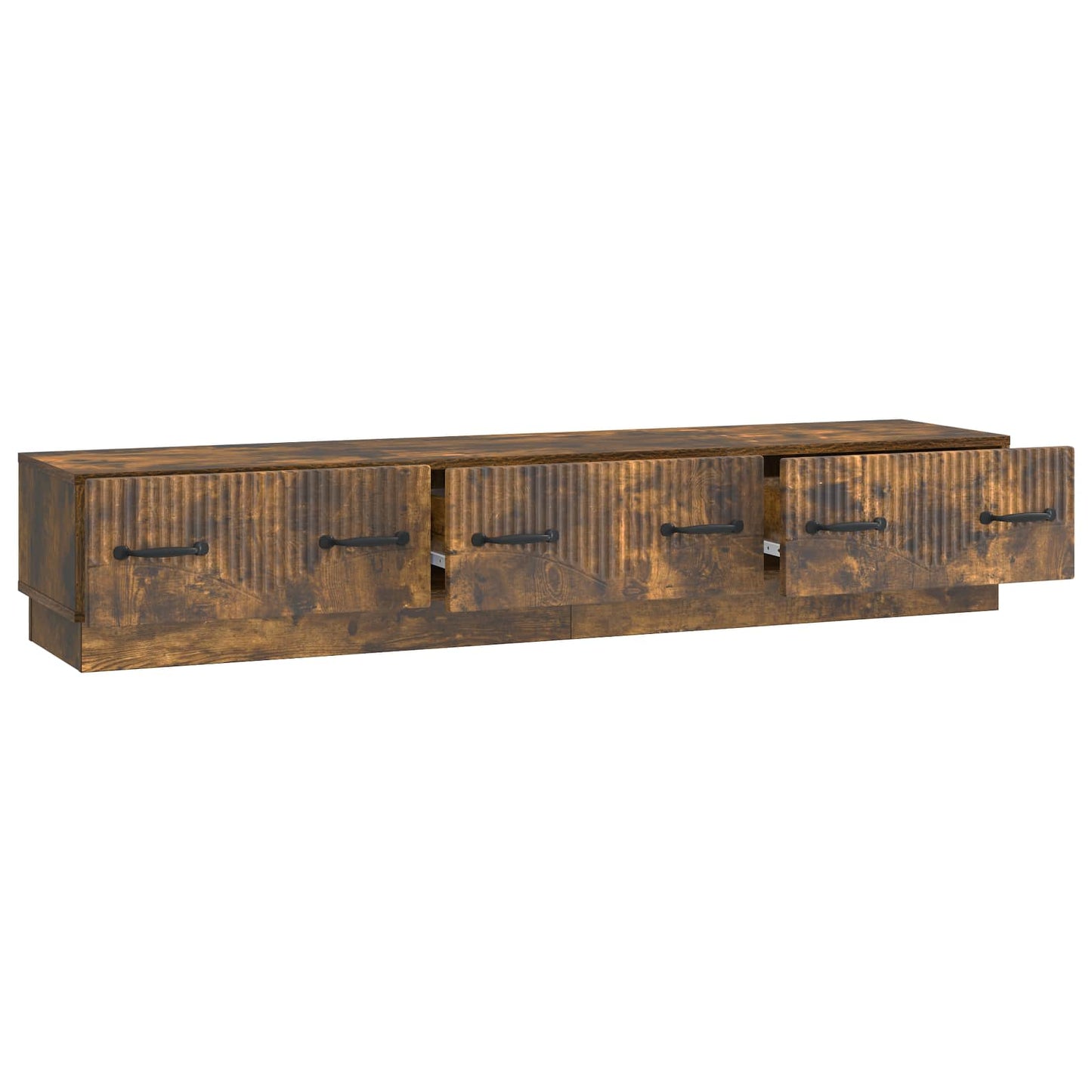 TV-skab med skuffe Røget eg 147 x 34,5 x 27 cm Konstrueret træ