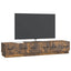 TV-skab med skuffe Røget eg 147 x 34,5 x 27 cm Konstrueret træ