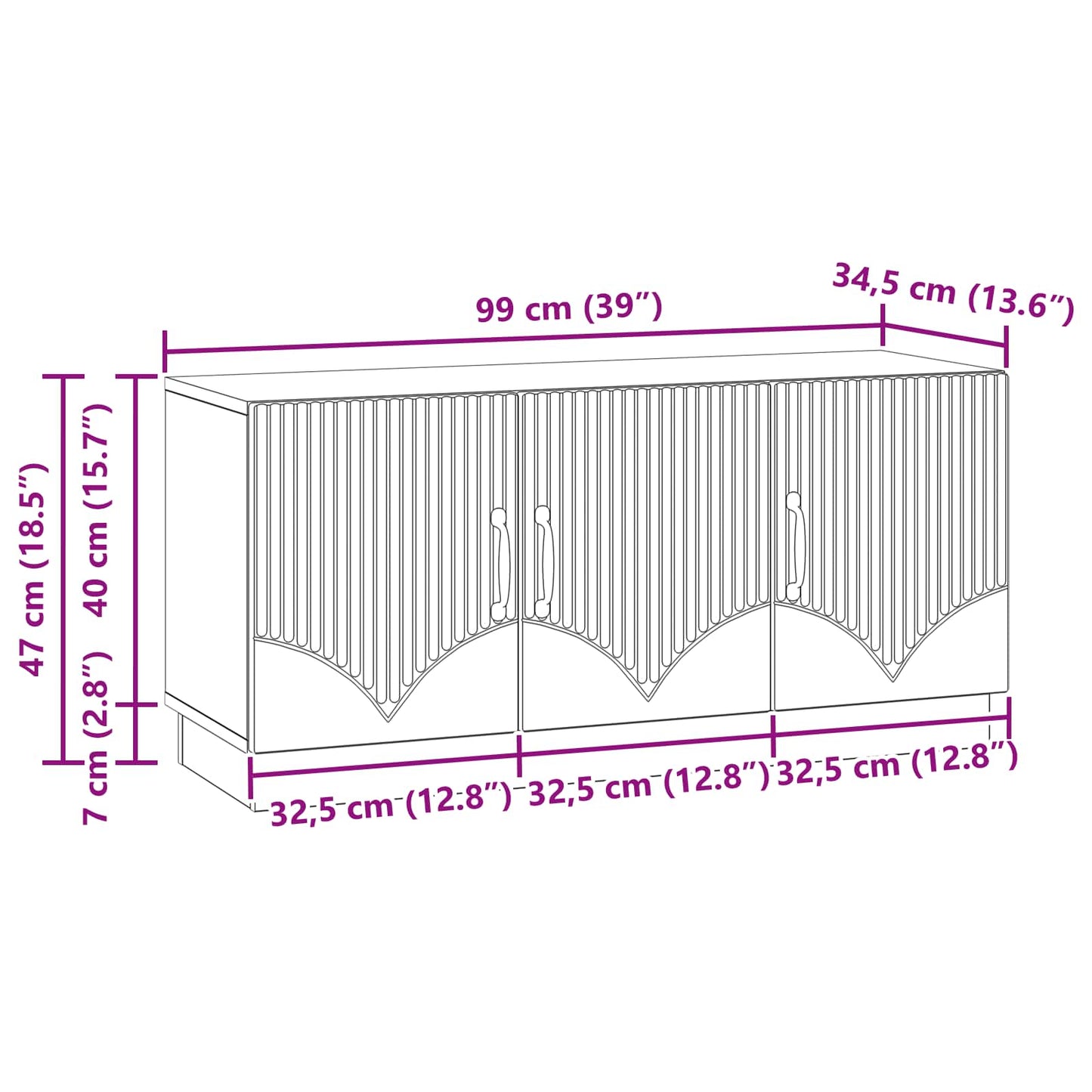 TV-skab Betongrå 99 x 34,5 x 47 cm Konstrueret træ