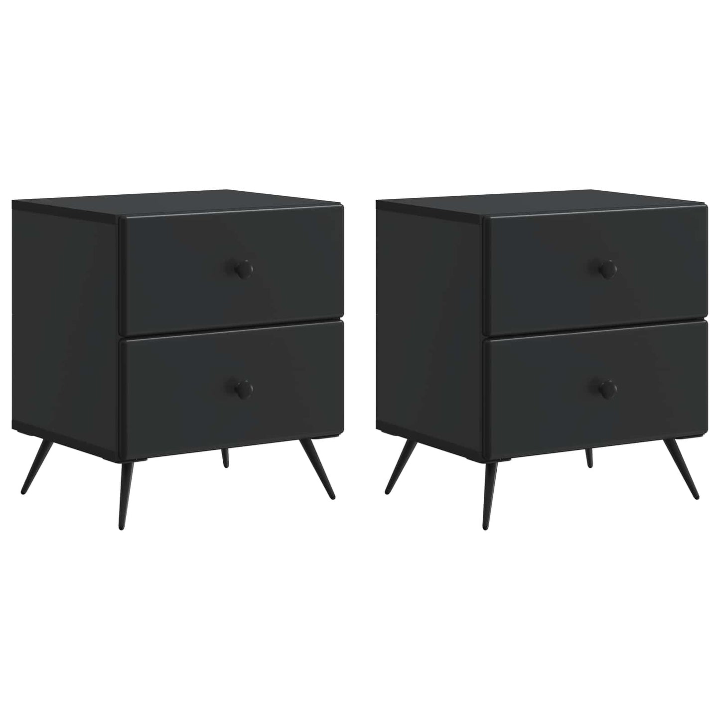 Natskab 2 pcs Sort 43 x 34,5 x 47,5 cm Konstrueret træ