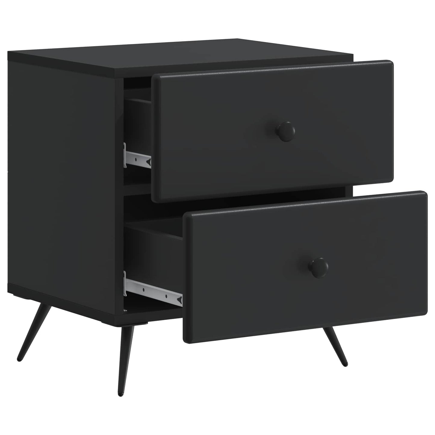 Natskab 2 pcs Sort 43 x 34,5 x 47,5 cm Konstrueret træ