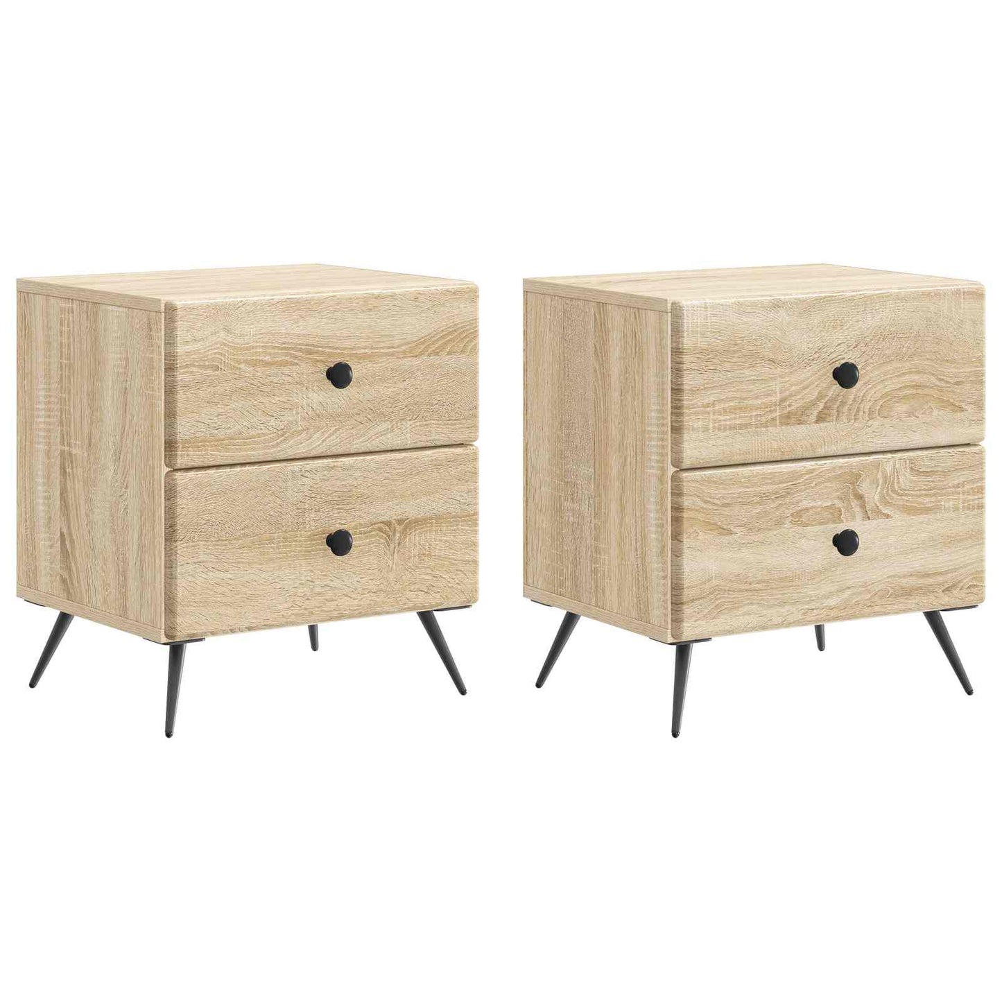 Natskab 2 pcs Sonoma-eg 43 x 34,5 x 47,5 cm Konstrueret træ