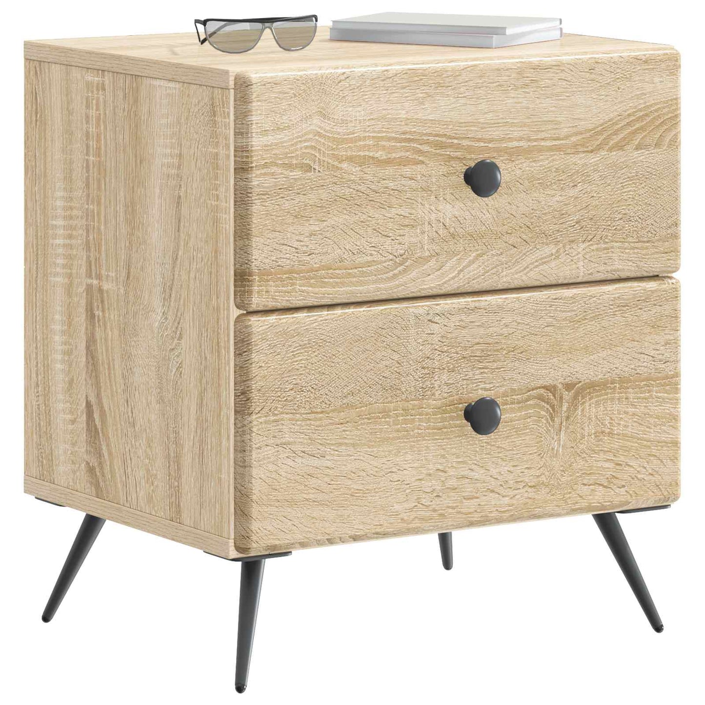 Natskab 2 stk. Sonoma-eg 43 x 34,5 x 47,5 cm Konstrueret træ