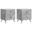 Natskab 2 pcs Betongrå 43 x 34,5 x 47,5 cm Konstrueret træ