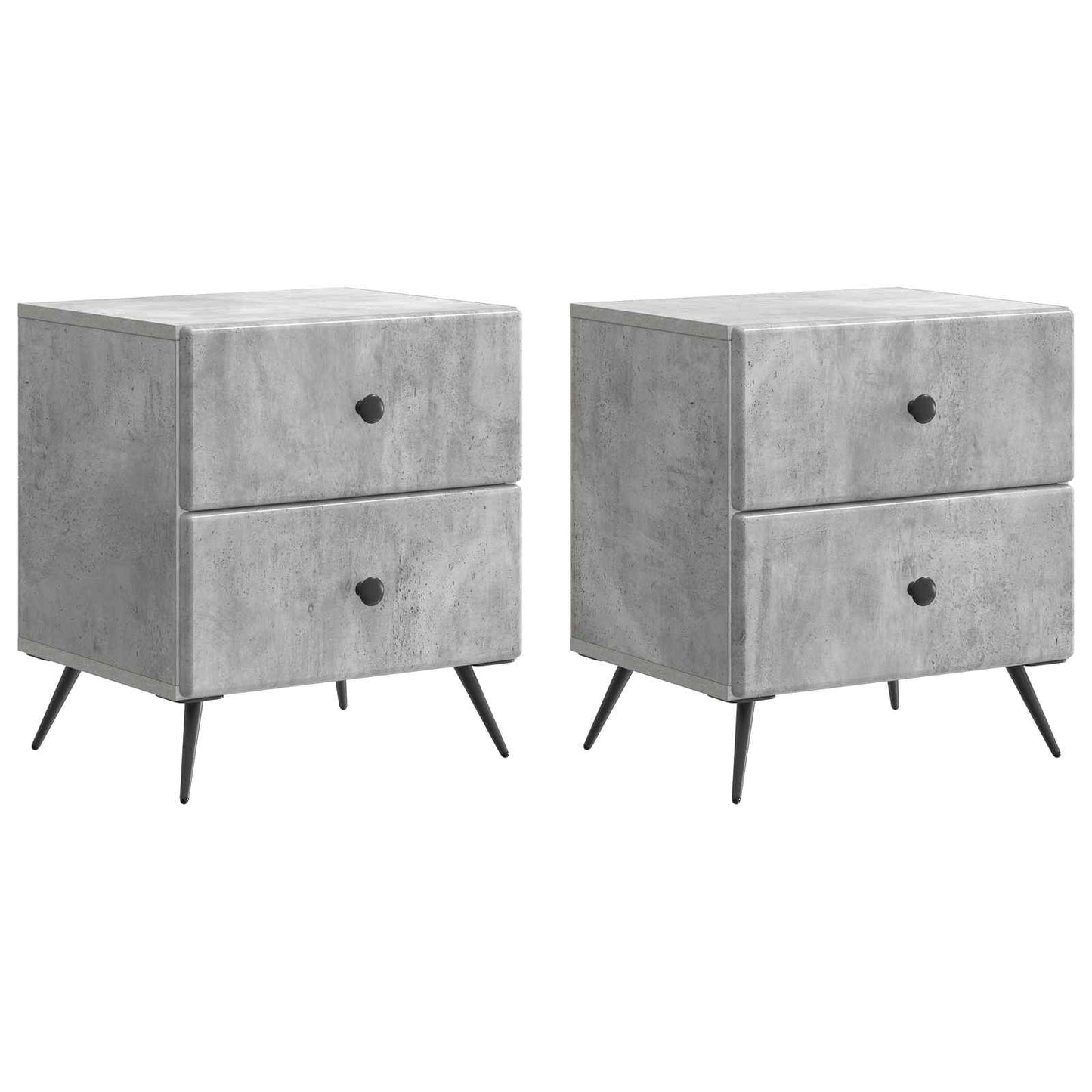 Natskab 2 pcs Betongrå 43 x 34,5 x 47,5 cm Konstrueret træ