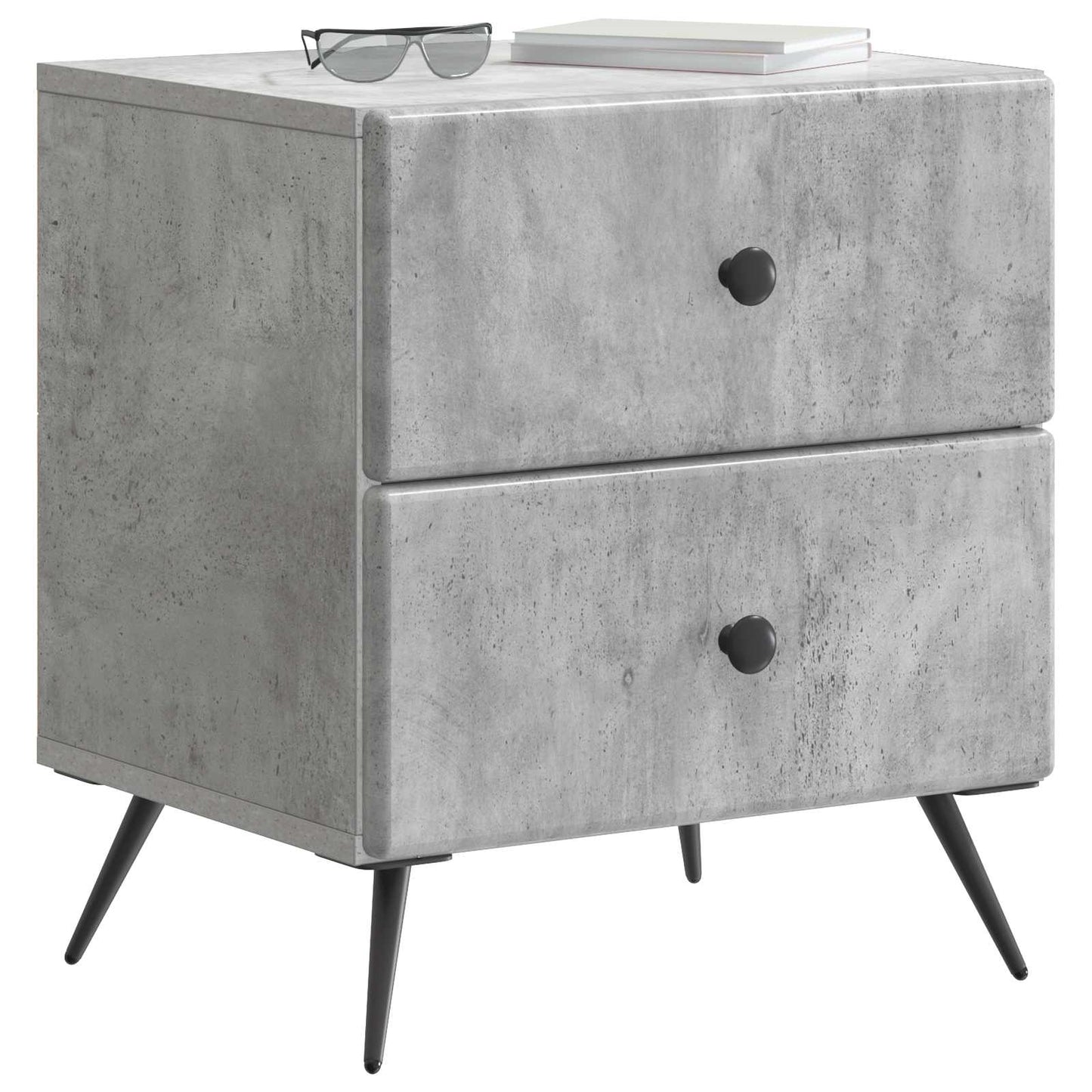 Natskab 2 pcs Betongrå 43 x 34,5 x 47,5 cm Konstrueret træ