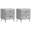 Natskab 2 pcs Grå sonoma-eg 43 x 34,5 x 47,5 cm Konstrueret træ