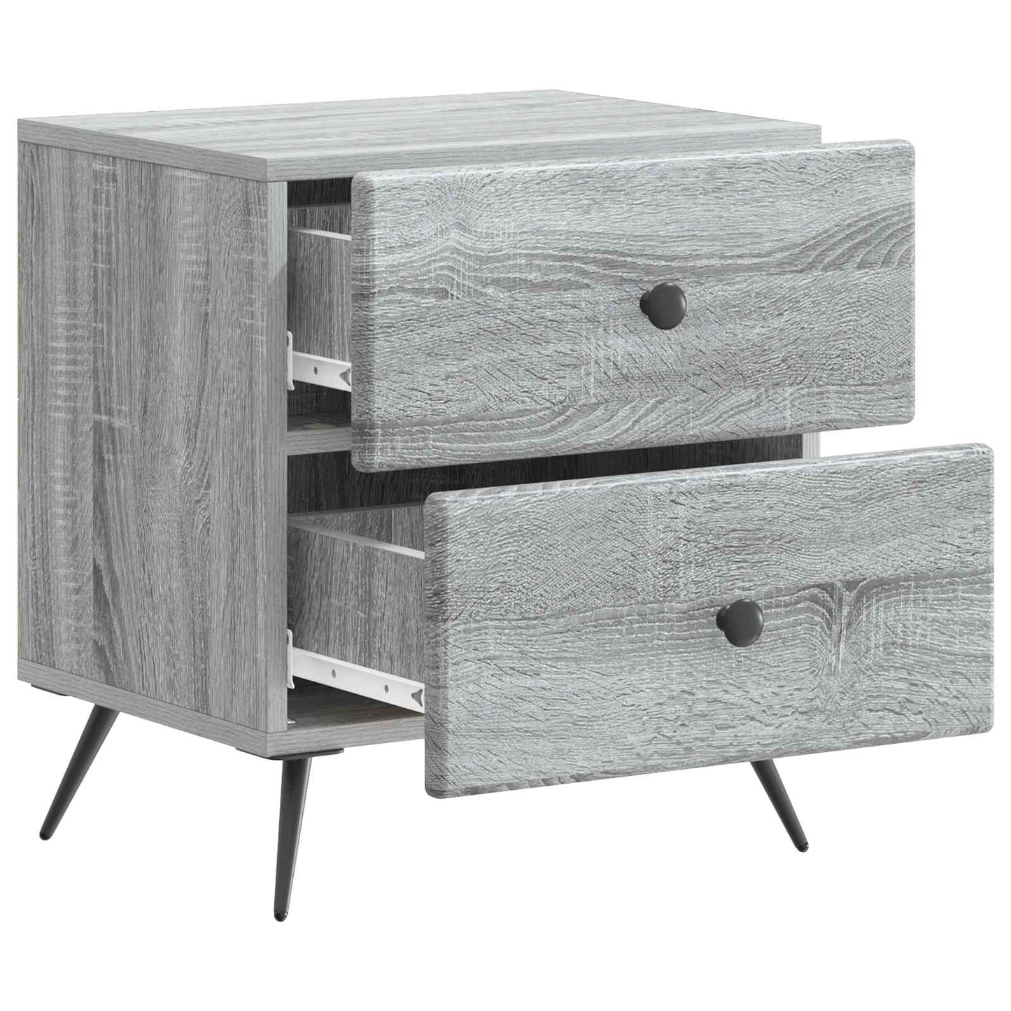 Natskab 2 pcs Grå sonoma-eg 43 x 34,5 x 47,5 cm Konstrueret træ