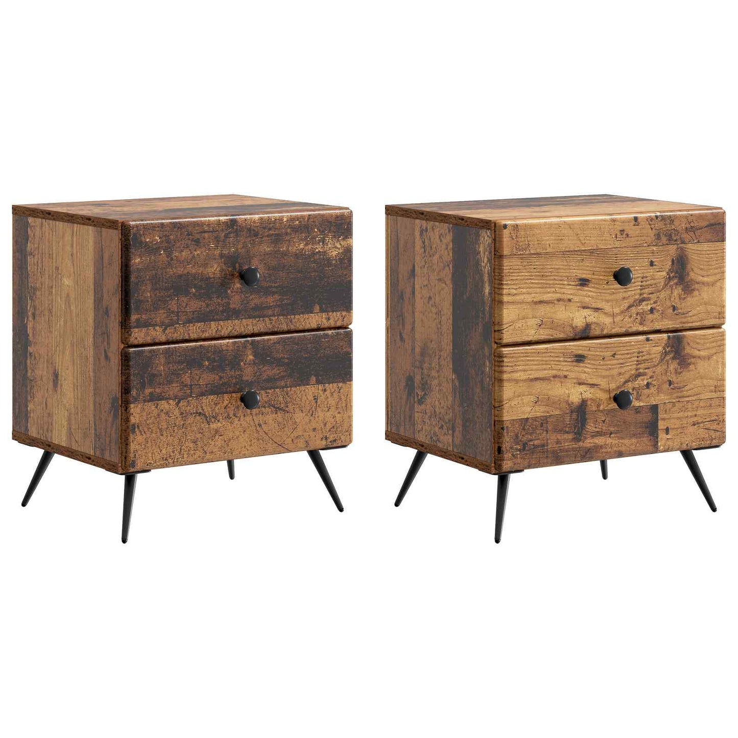 Natskab 2 pcs Gammelt træ 43 x 34,5 x 47,5 cm Konstrueret træ