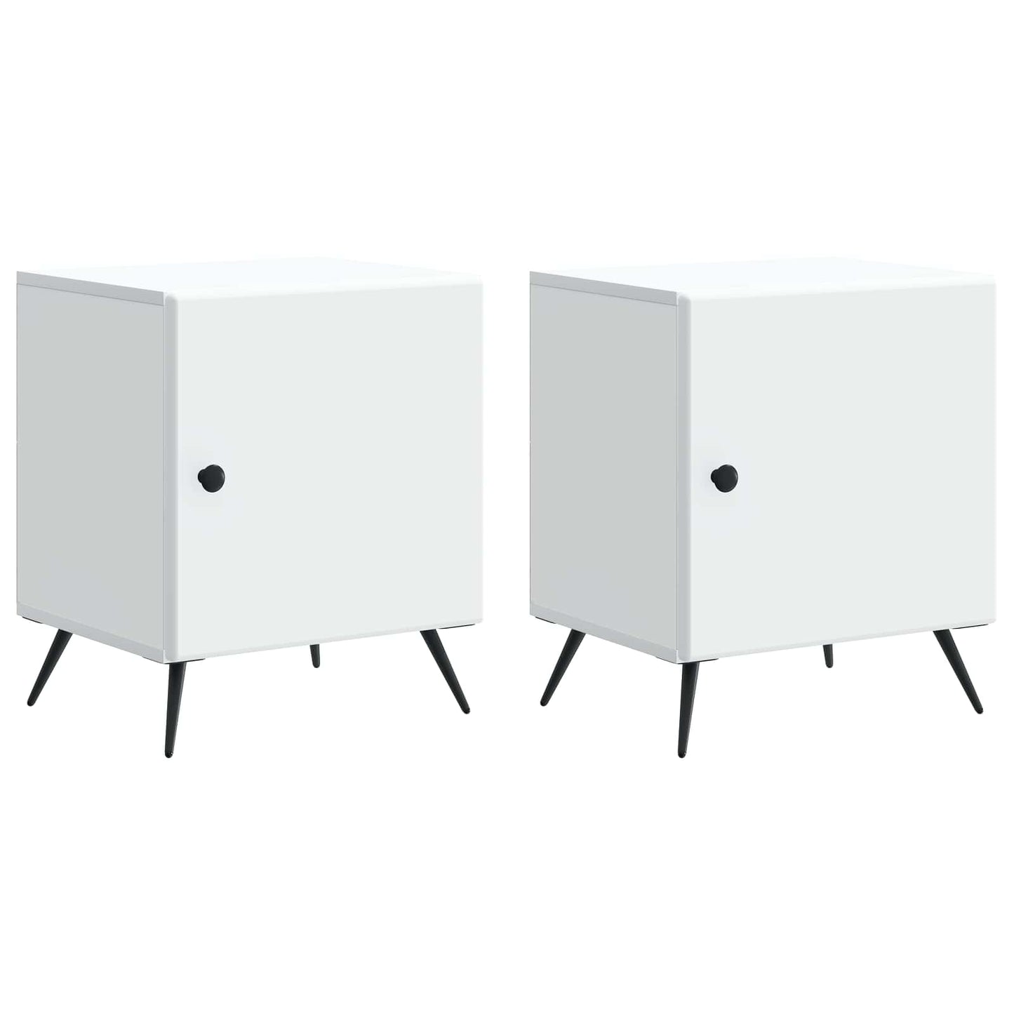 Natskab 2 pcs Hvid 43 x 34,5 x 50 cm Konstrueret træ
