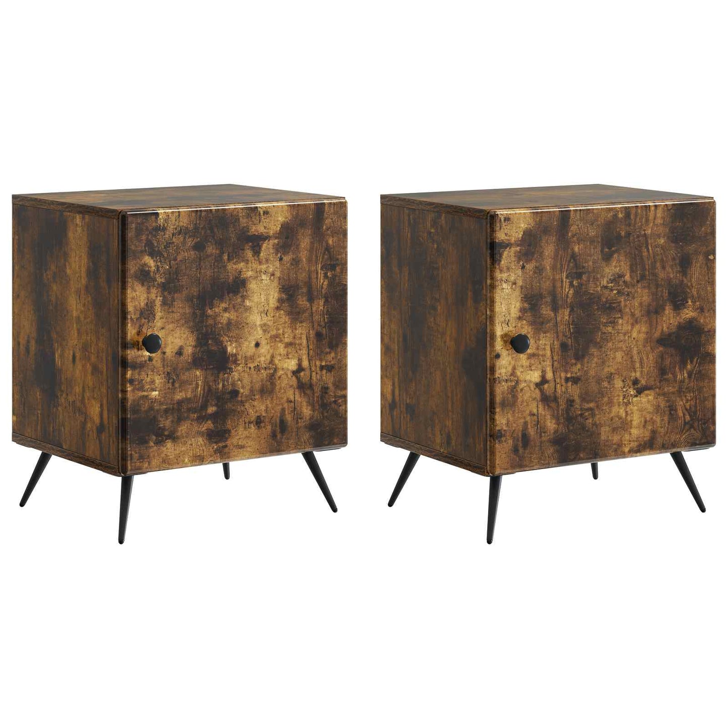 Natskab 2 pcs Røget eg 43 x 34,5 x 50 cm Konstrueret træ