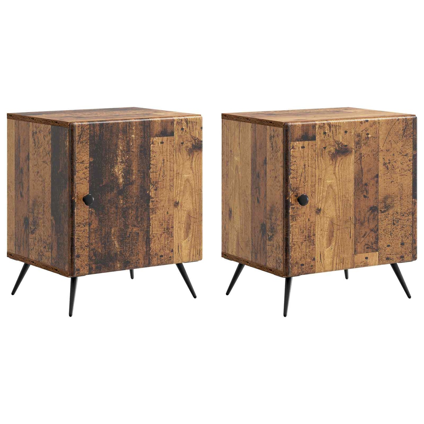 Natskab 2 pcs Gammelt træ 43 x 34,5 x 50 cm Konstrueret træ