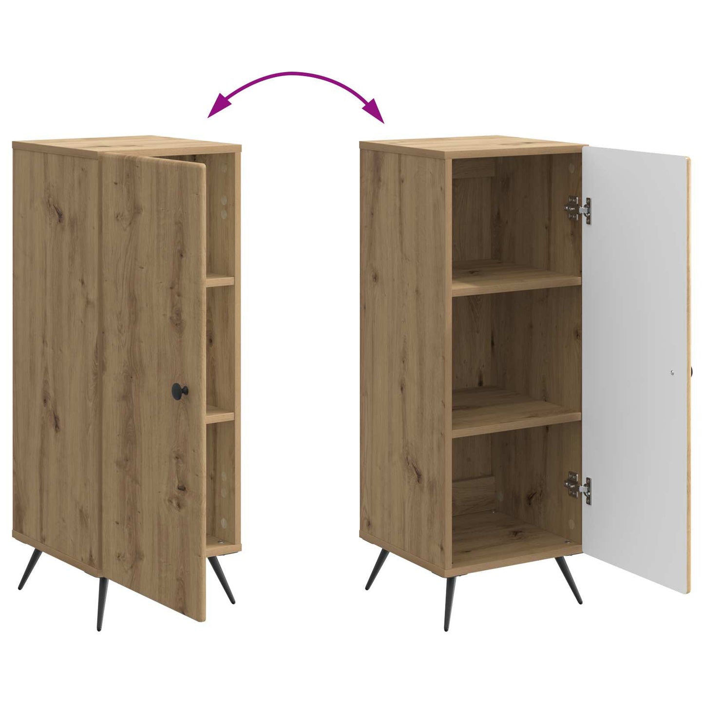 Sideboard Artisan-eg 33 x 34,5 x 90 cm Konstrueret træ