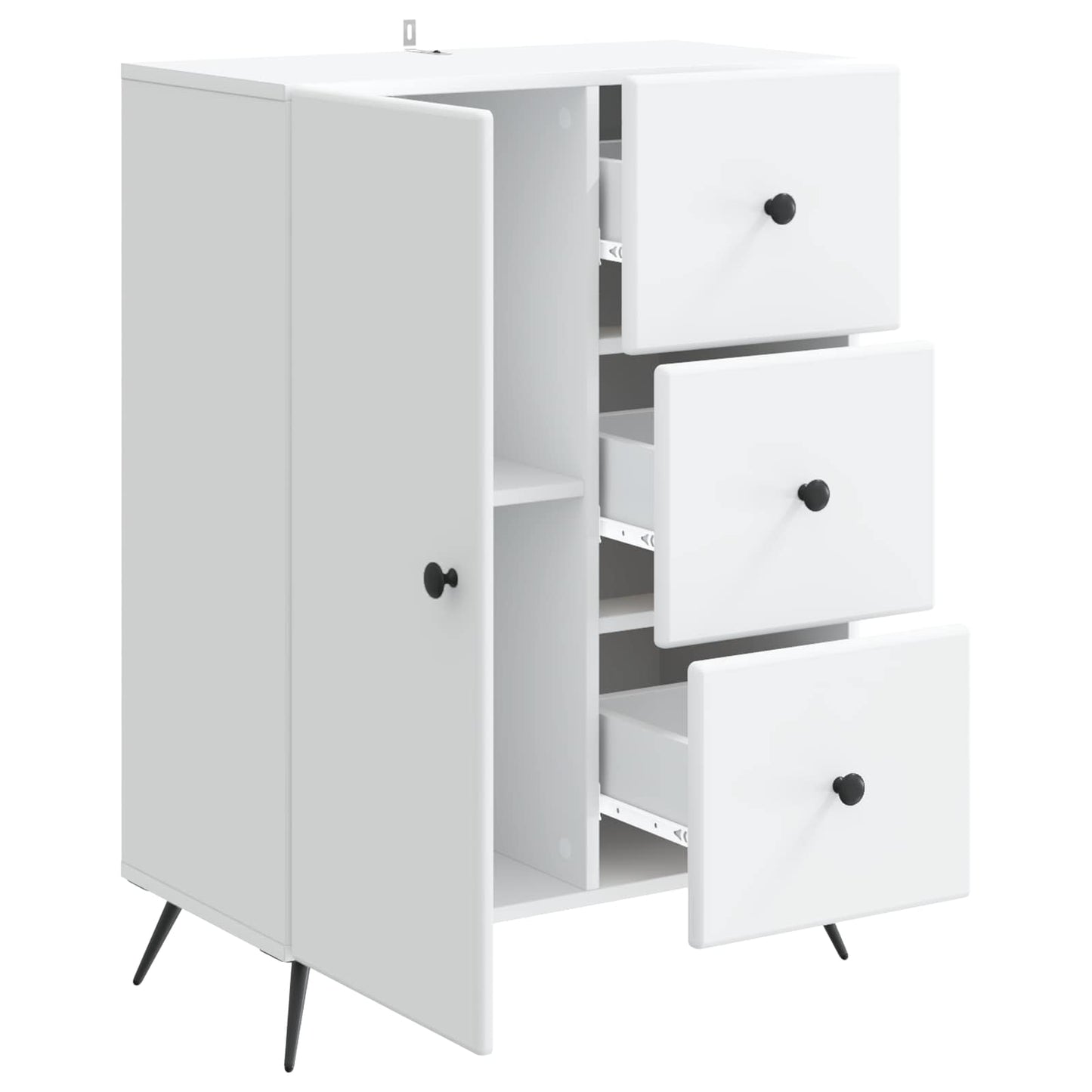 Sideboard Hvid 66 x 34,5 x 90 cm Konstrueret træ