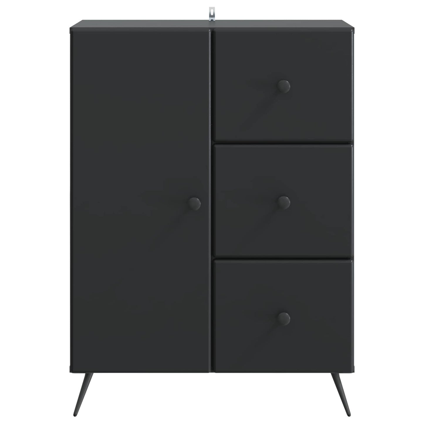 Sideboard med skuffe Sort 66 x 34,5 x 90 cm Konstrueret træ