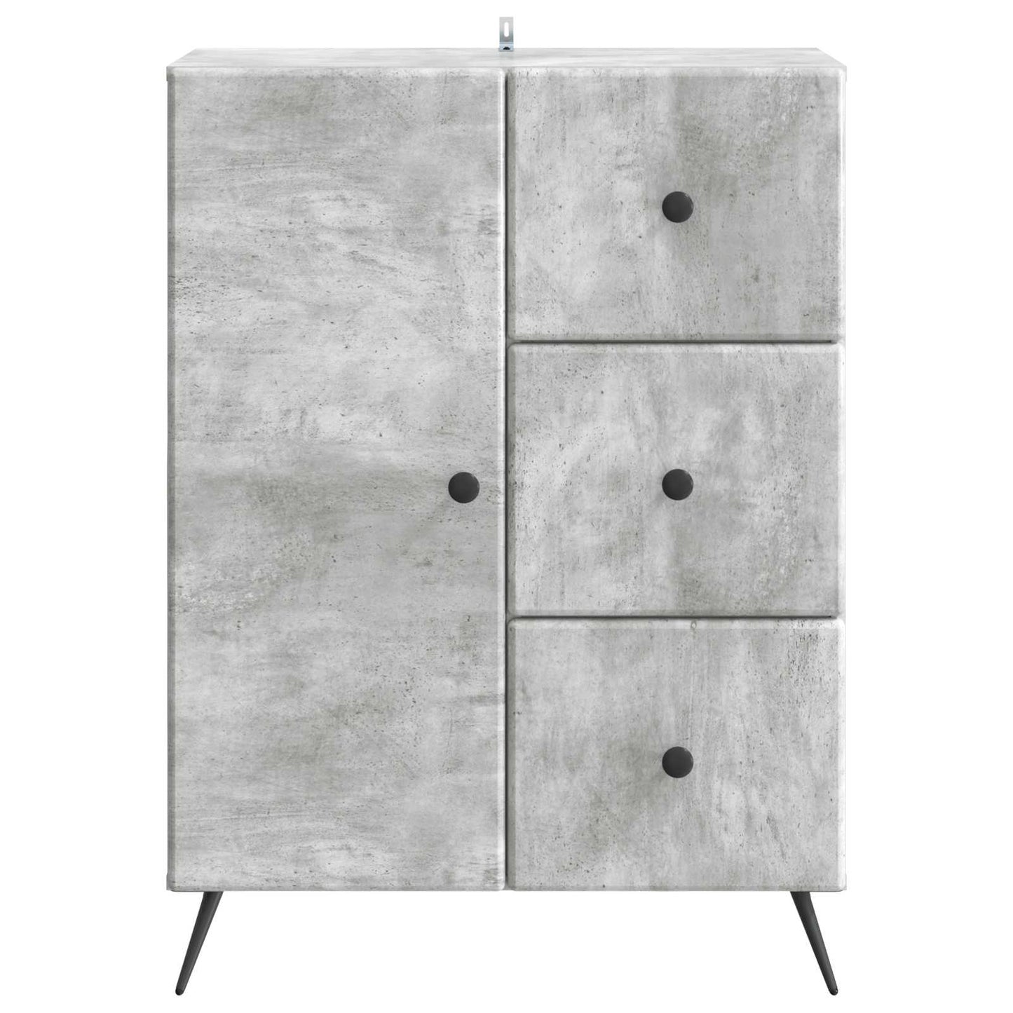 Sideboard med skuffe Betongrå 66 x 34,5 x 90 cm Konstrueret træ