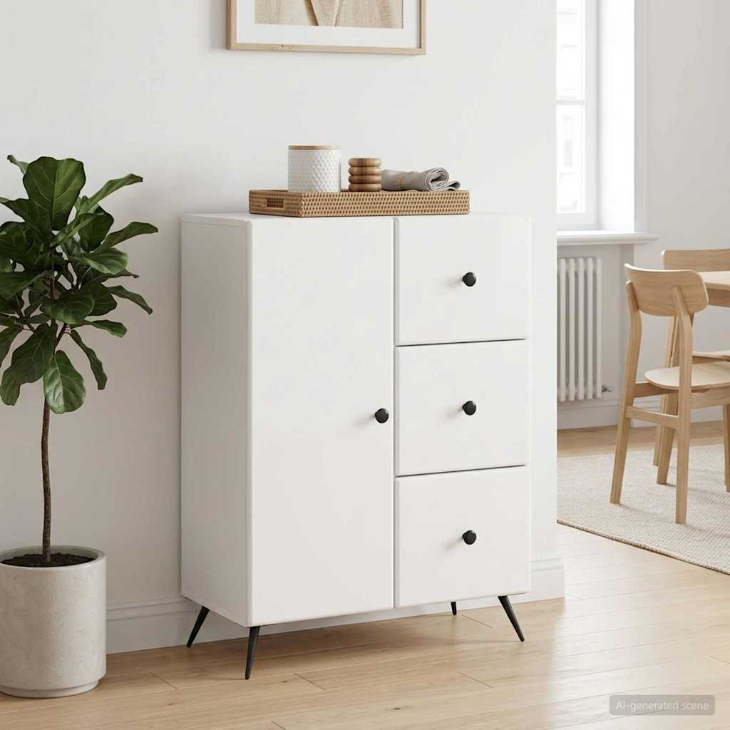 Sideboard Hvid højglans 66 x 34,5 x 90 cm Konstrueret træ