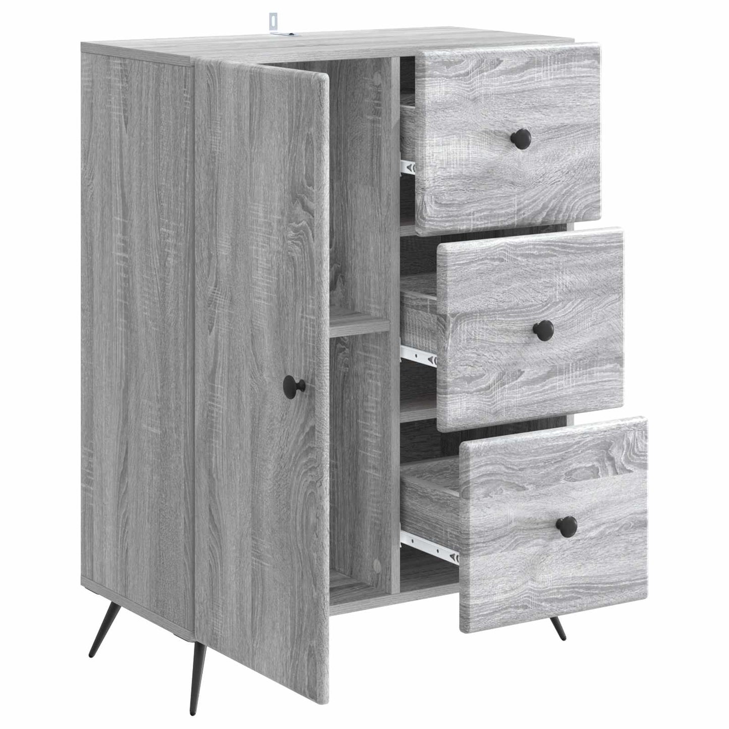 Sideboard Grå sonoma-eg 66 x 34,5 x 90 cm Konstrueret træ