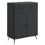 Sideboard med skuffe Sort 66 x 34,5 x 90 cm Konstrueret træ